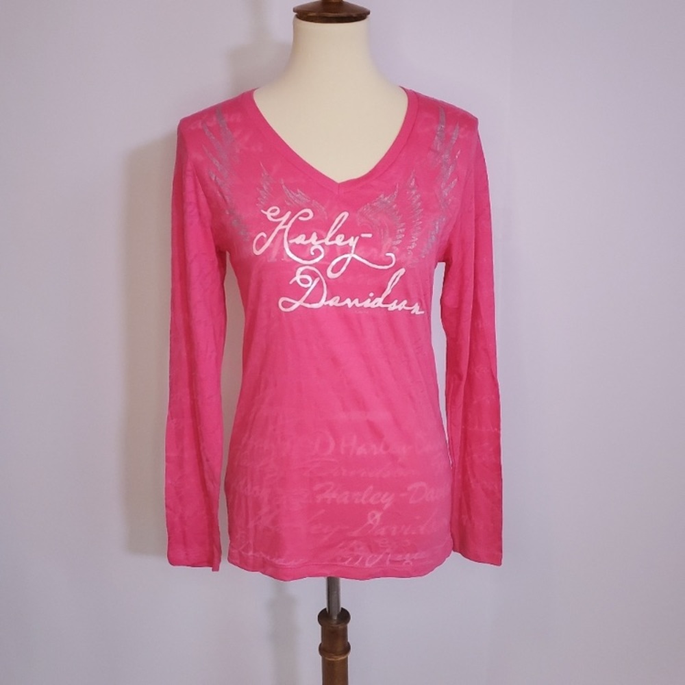 Harley Davidson Pink Burnout Tee
